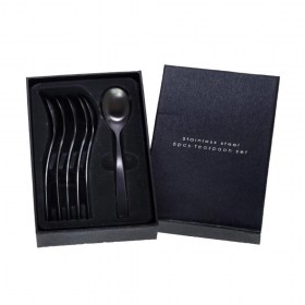 durable coffee spoon set 6pcs black matt